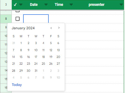 【Google Sheet】カレンダー（Date Picker）を表示する